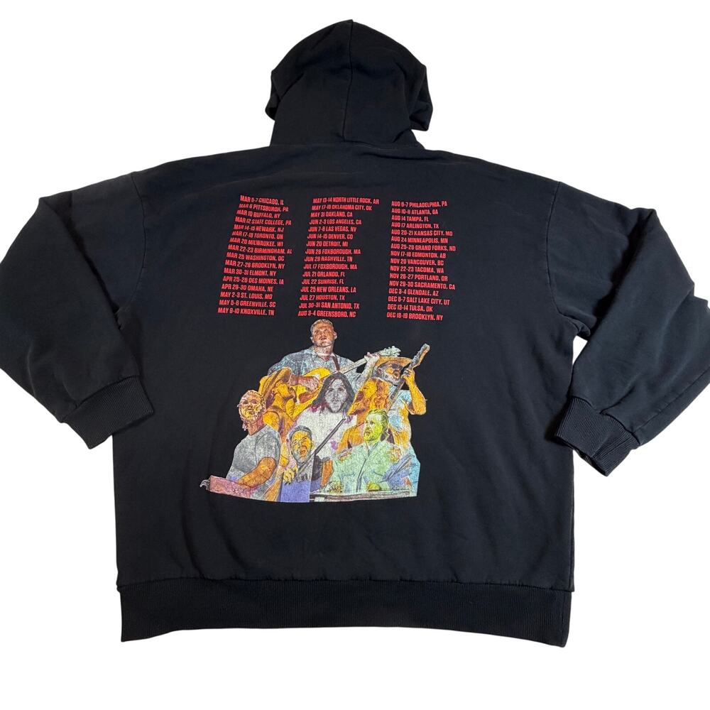 Zach Bryan The Quittin’ Time Tour 24 Mid Weight Oversized Hoodie Black Men Sz XL